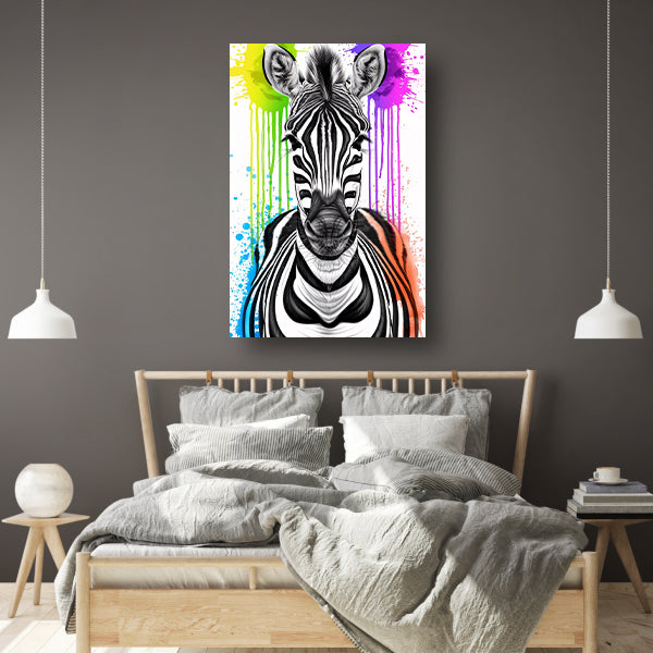 Kleurrijke Zebra Street Art Print poster