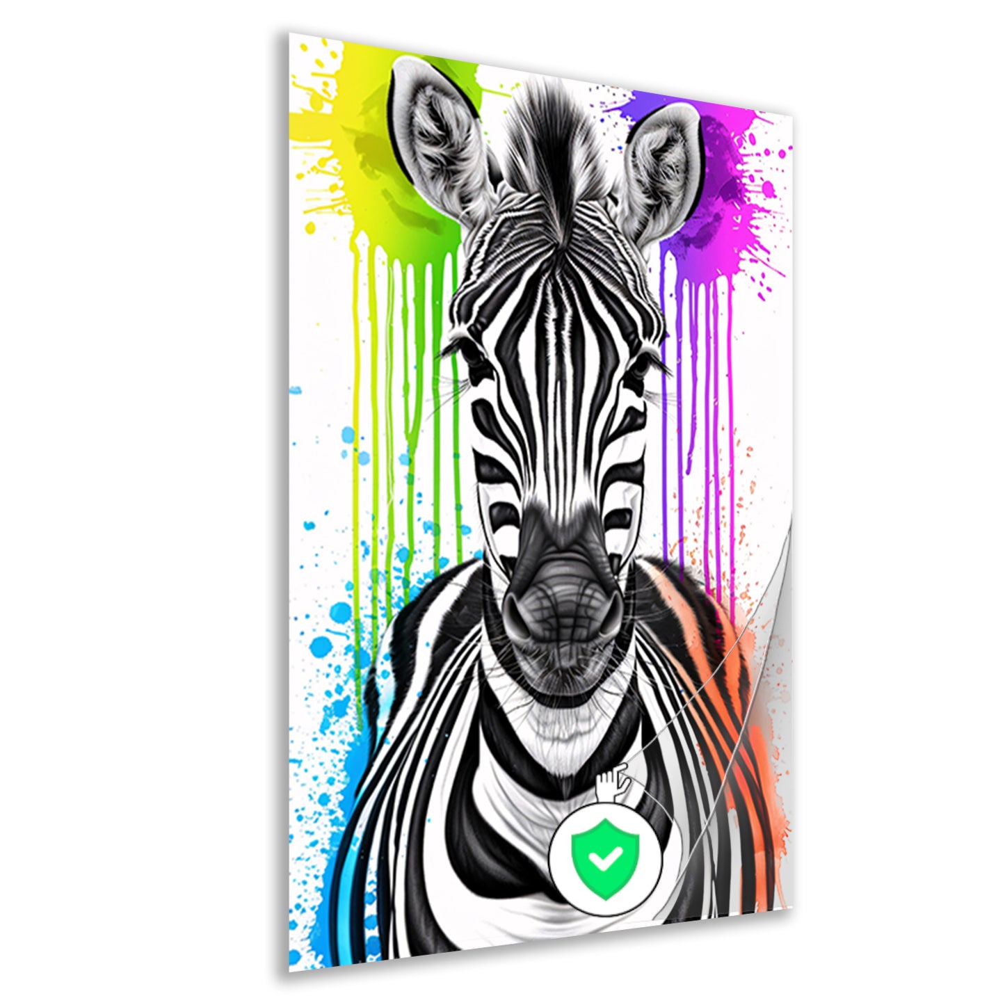 Kleurrijke Zebra Street Art Print poster