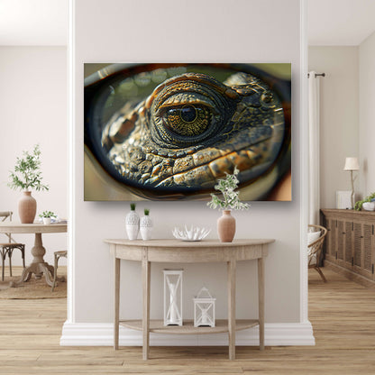 Close-up van Reptielenoog canvas