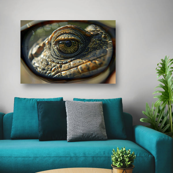 Close-up van Reptielenoog canvas