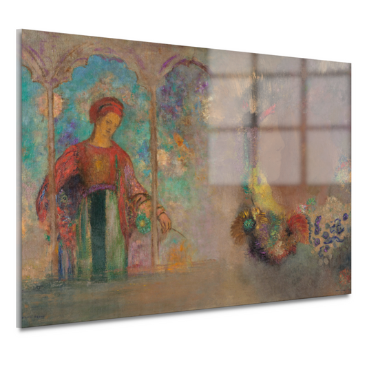 Vrouw in een gotische arcade - Odilon Redon acrylglas