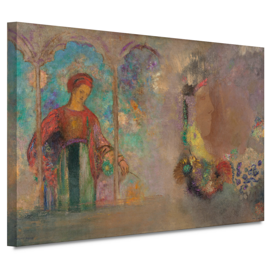 Vrouw in een gotische arcade - Odilon Redon canvas