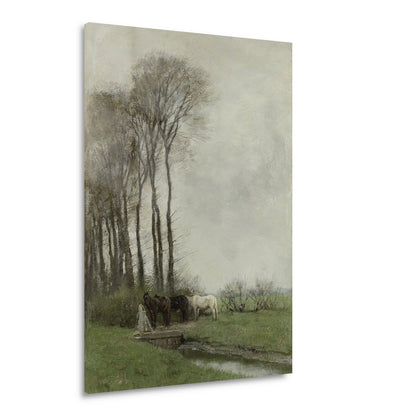 Paarden bij het hek - Anton Mauve Acrylglas