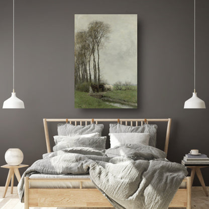 Paarden bij het hek - Anton Mauve poster