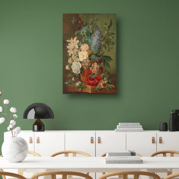 Bloemen in een terracotta vaas - Albertus Jonas Brandt poster