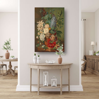 Bloemen in een terracotta vaas - Albertus Jonas Brandt poster