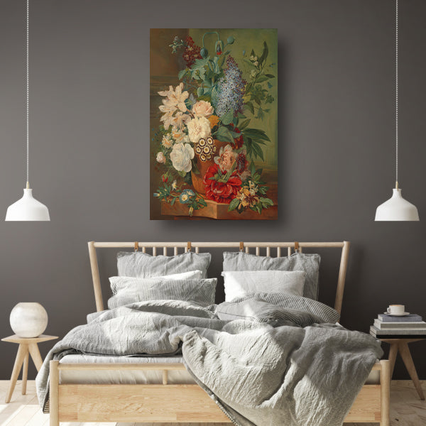 Bloemen in een terracotta vaas - Albertus Jonas Brandt poster