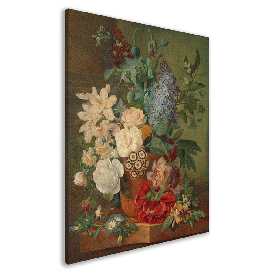 Bloemen in een terracotta vaas - Albertus Jonas Brandt canvas