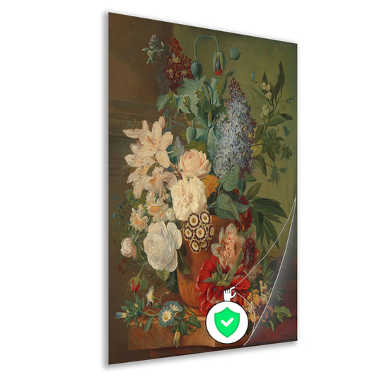 Bloemen in een terracotta vaas - Albertus Jonas Brandt poster