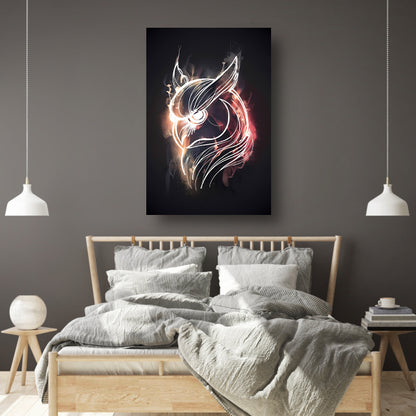 Uil van Vuur en Schaduw - Krachtige Kunst canvas