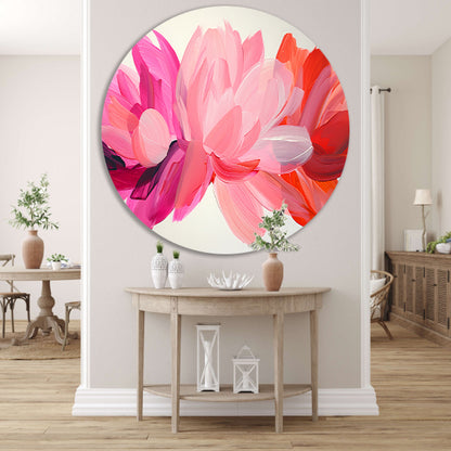 Kleurrijk abstract bloemenontwerp voor interieur forex muurcirkel