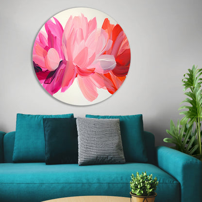 Kleurrijk abstract bloemenontwerp voor interieur forex muurcirkel