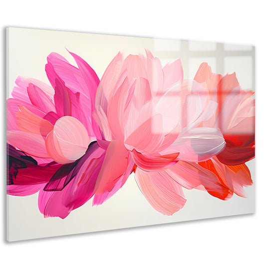 Kleurrijk abstract bloemenontwerp voor interieur acrylglas