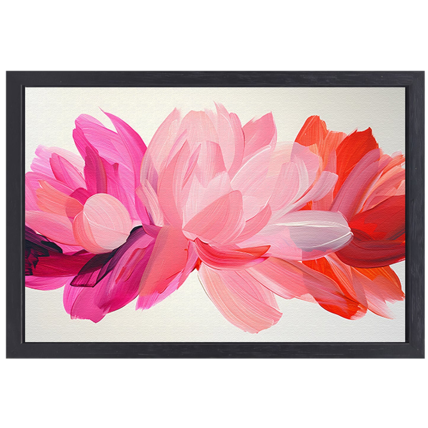 Kleurrijk abstract bloemenontwerp voor interieur canvas met baklijst