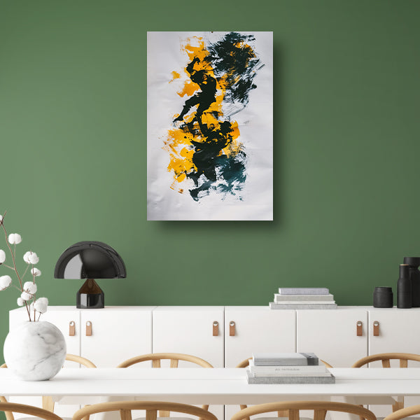 Expressieve abstracte kunst met silhouetten canvas