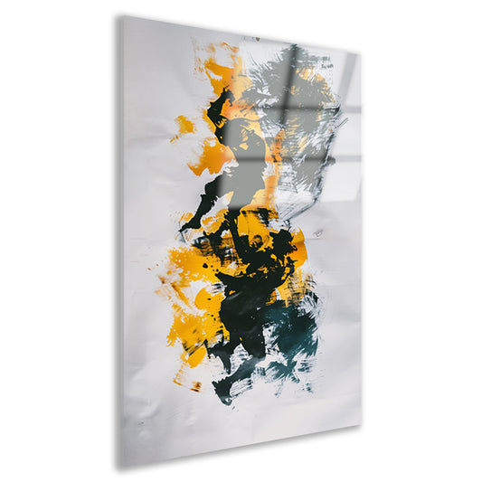 Expressieve abstracte kunst met silhouetten acrylglas