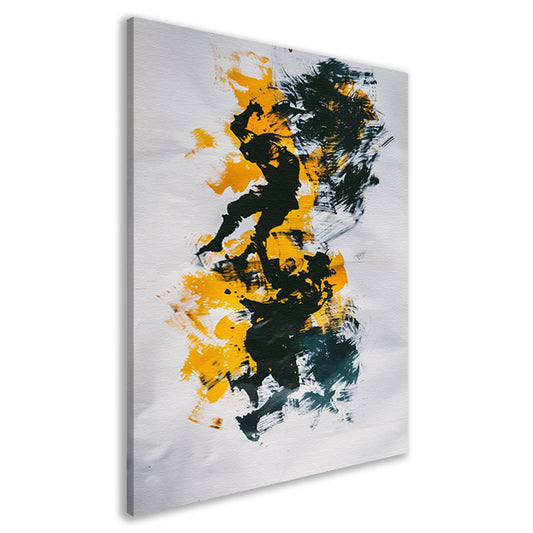 Expressieve abstracte kunst met silhouetten canvas