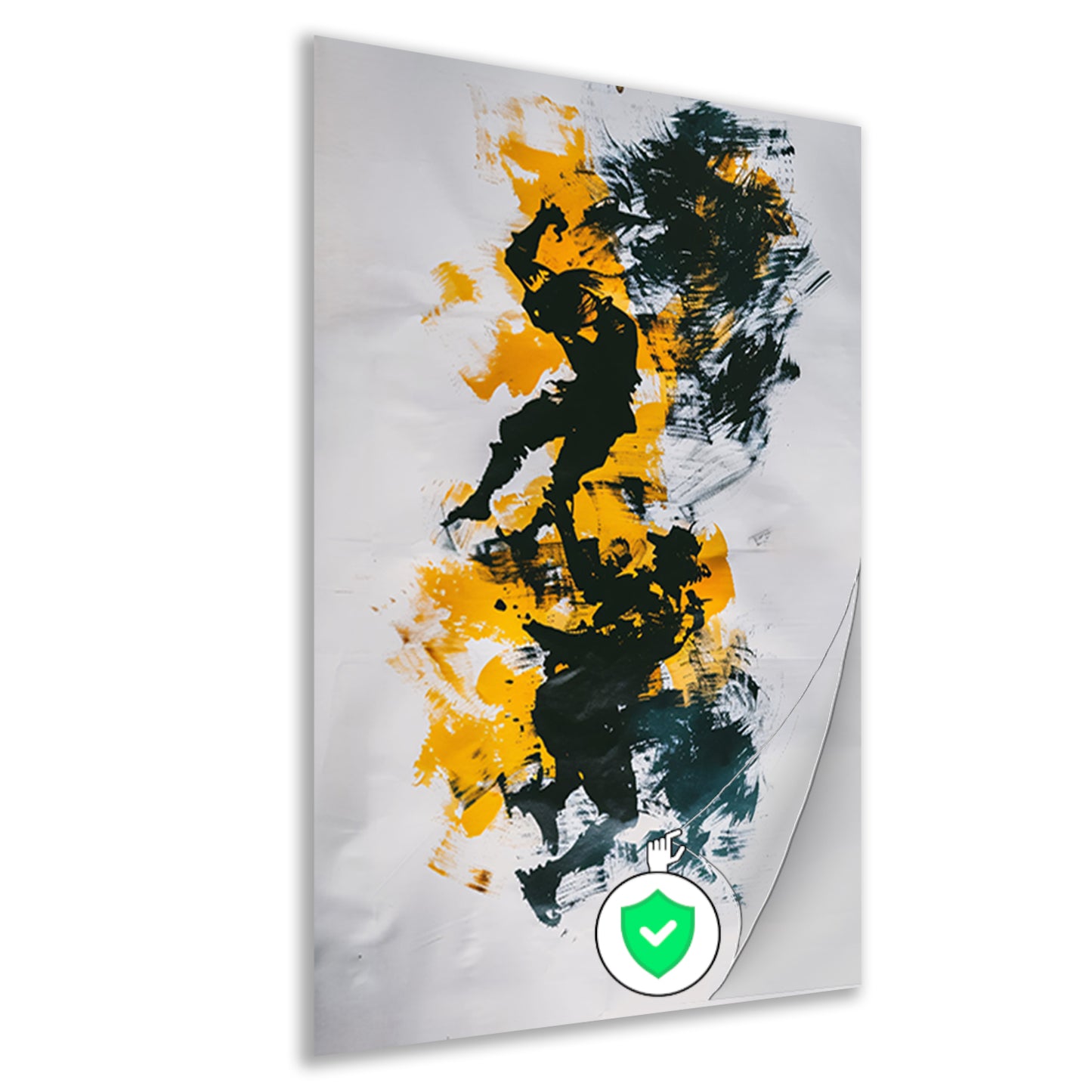Expressieve abstracte kunst met silhouetten poster