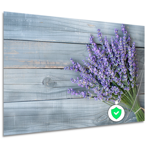 Lavendel op houten tafel poster