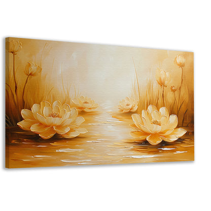 Gouden waterlelies in serene omgeving canvas