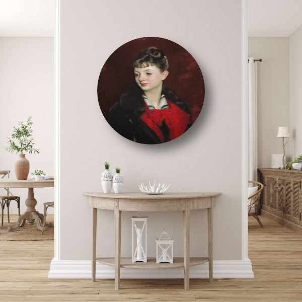 Portret van mevrouw Suzanne Poirson - John Singer Sargent aluminium muurcirkel