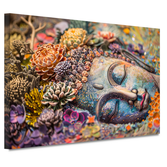Boeddha in Bloemenpracht canvas