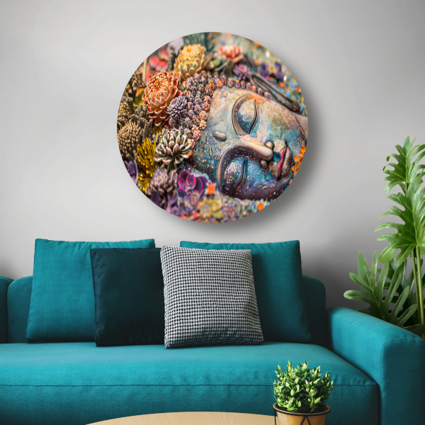 Boeddha in Bloemenpracht forex muurcirkel