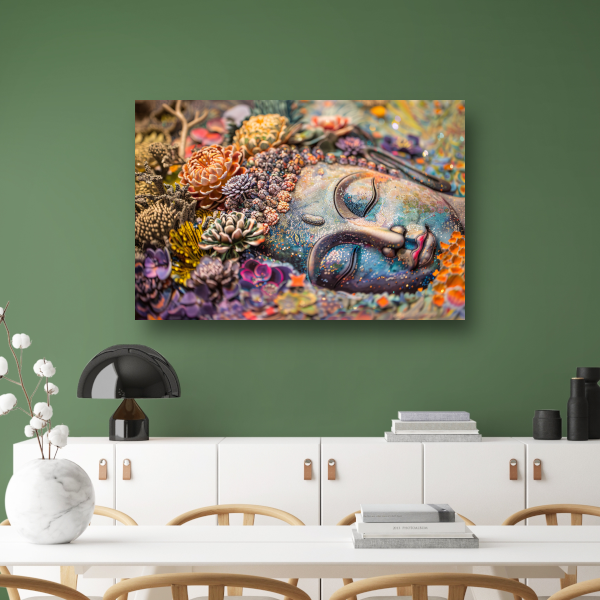Boeddha in Bloemenpracht canvas