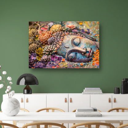 Boeddha in Bloemenpracht canvas
