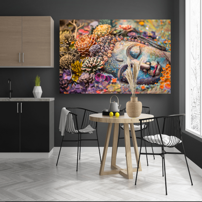 Boeddha in Bloemenpracht canvas