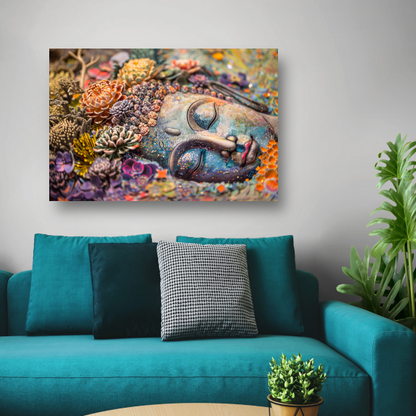 Boeddha in Bloemenpracht canvas