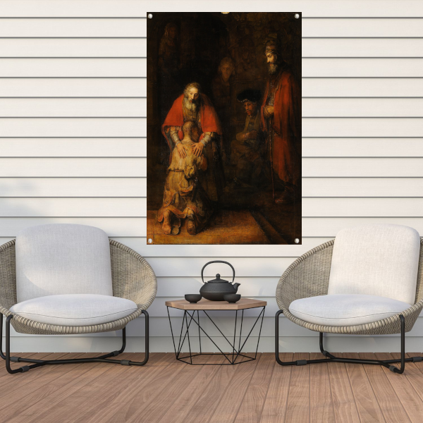 De terugkeer van de verloren zoon - Rembrandt van Rijn tuinposter