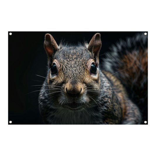 Close-up van een Eekhoorn in het Donker tuinposter