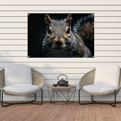 Close-up van een Eekhoorn in het Donker tuinposter
