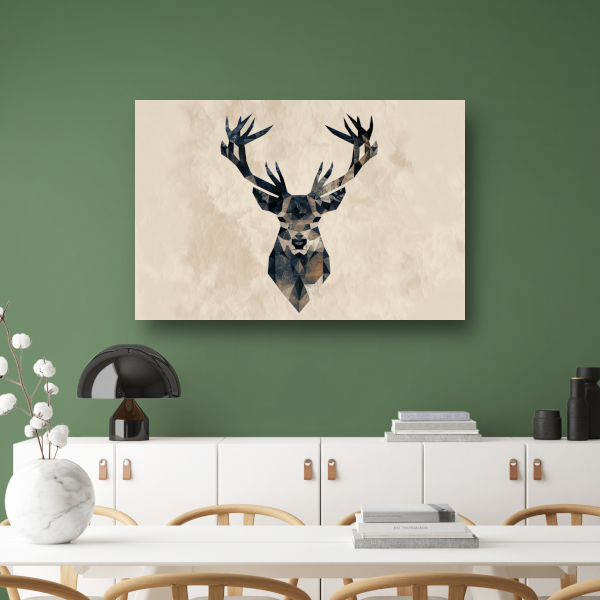 Geometrisch Abstract Hert in Stijlvolle Tinten poster