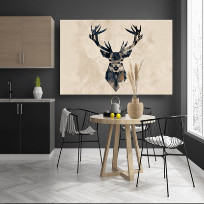 Geometrisch Abstract Hert in Stijlvolle Tinten canvas