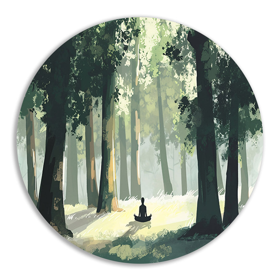 Meditatie in het bos bij zonsopgang forex muurcirkel