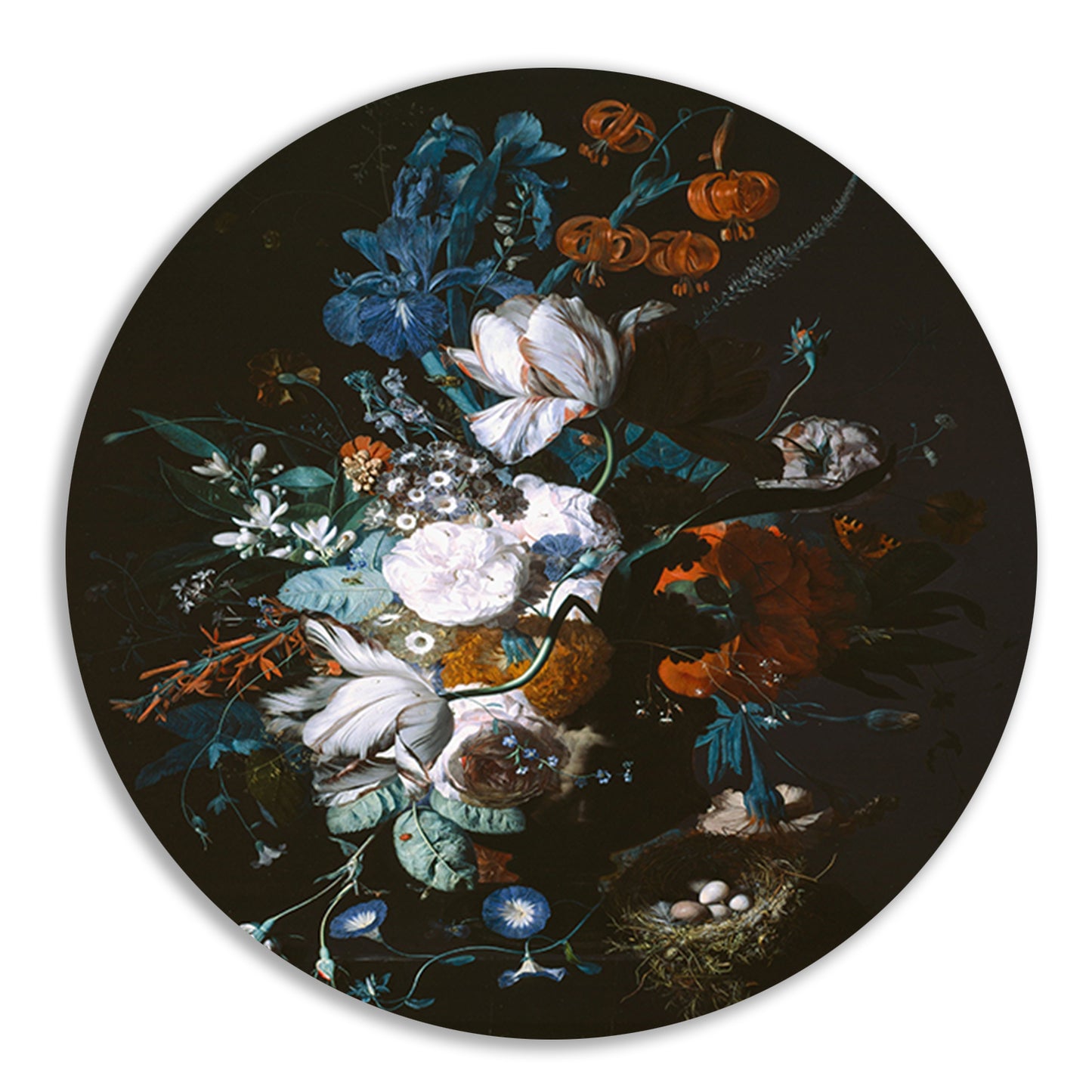 Vaas met bloemen - Jan Davidsz de Heem forex muurcirkel