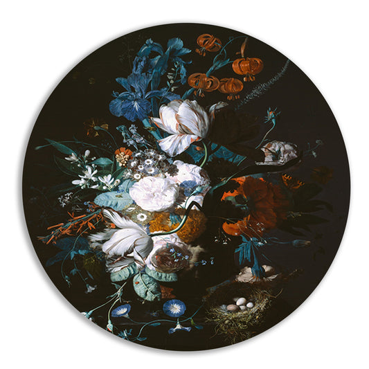 Vaas met bloemen - Jan Davidsz de Heem aluminium muurcirkel