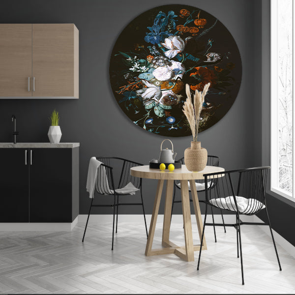 Vaas met bloemen - Jan Davidsz de Heem aluminium muurcirkel