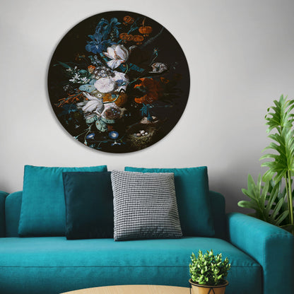 Vaas met bloemen - Jan Davidsz de Heem aluminium muurcirkel