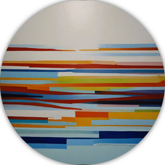 Abstract spel van lijnen en kleuren forex muurcirkel