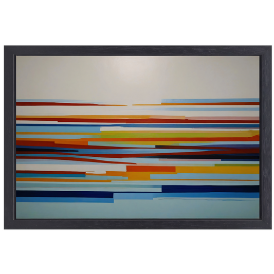 Abstract spel van lijnen en kleuren canvas met baklijst