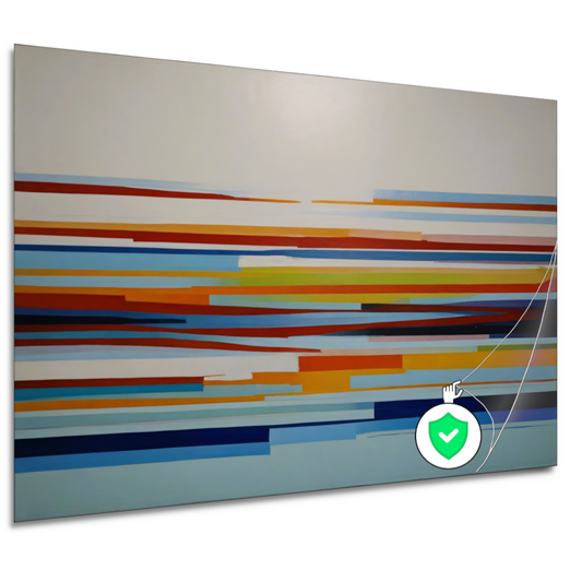 Abstract spel van lijnen en kleuren poster