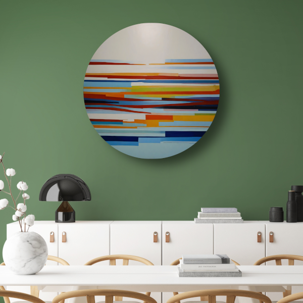Abstract spel van lijnen en kleuren forex muurcirkel