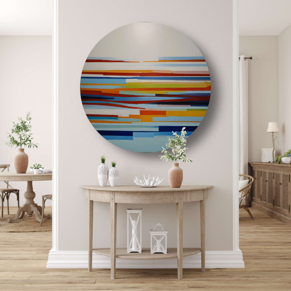Abstract spel van lijnen en kleuren forex muurcirkel