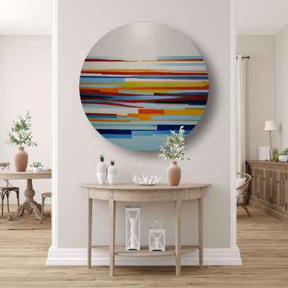 Abstract spel van lijnen en kleuren forex muurcirkel