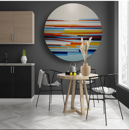 Abstract spel van lijnen en kleuren forex muurcirkel