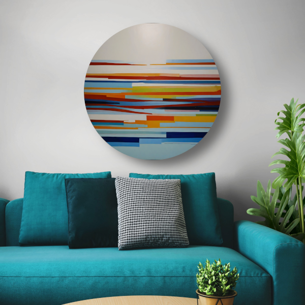 Abstract spel van lijnen en kleuren forex muurcirkel