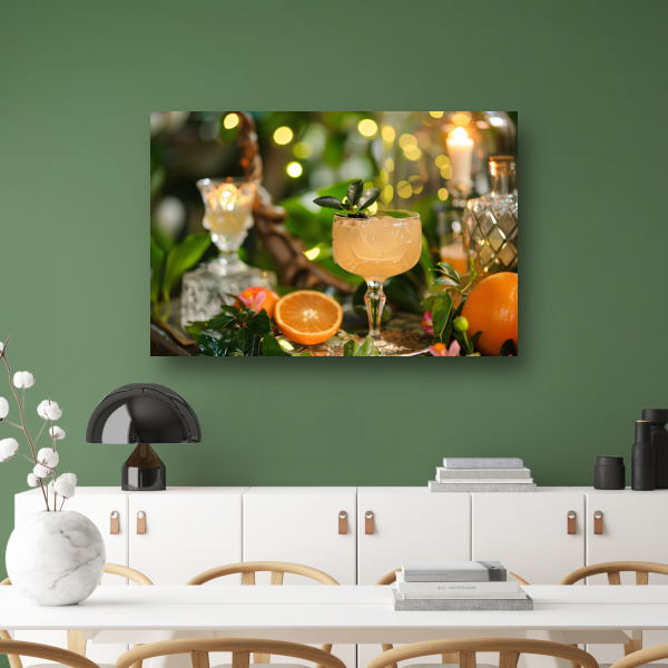 Minimalistisch Martini Stilleven canvas